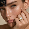 Round Cut Diamond Bypass Swirl Solitaire Engagement Ring |18K Rose Gold promise ring for ring