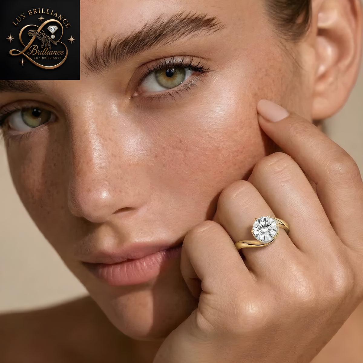 Round Cut Diamond Bypass Swirl Solitaire Engagement Ring |18K Rose Gold promise ring for ring