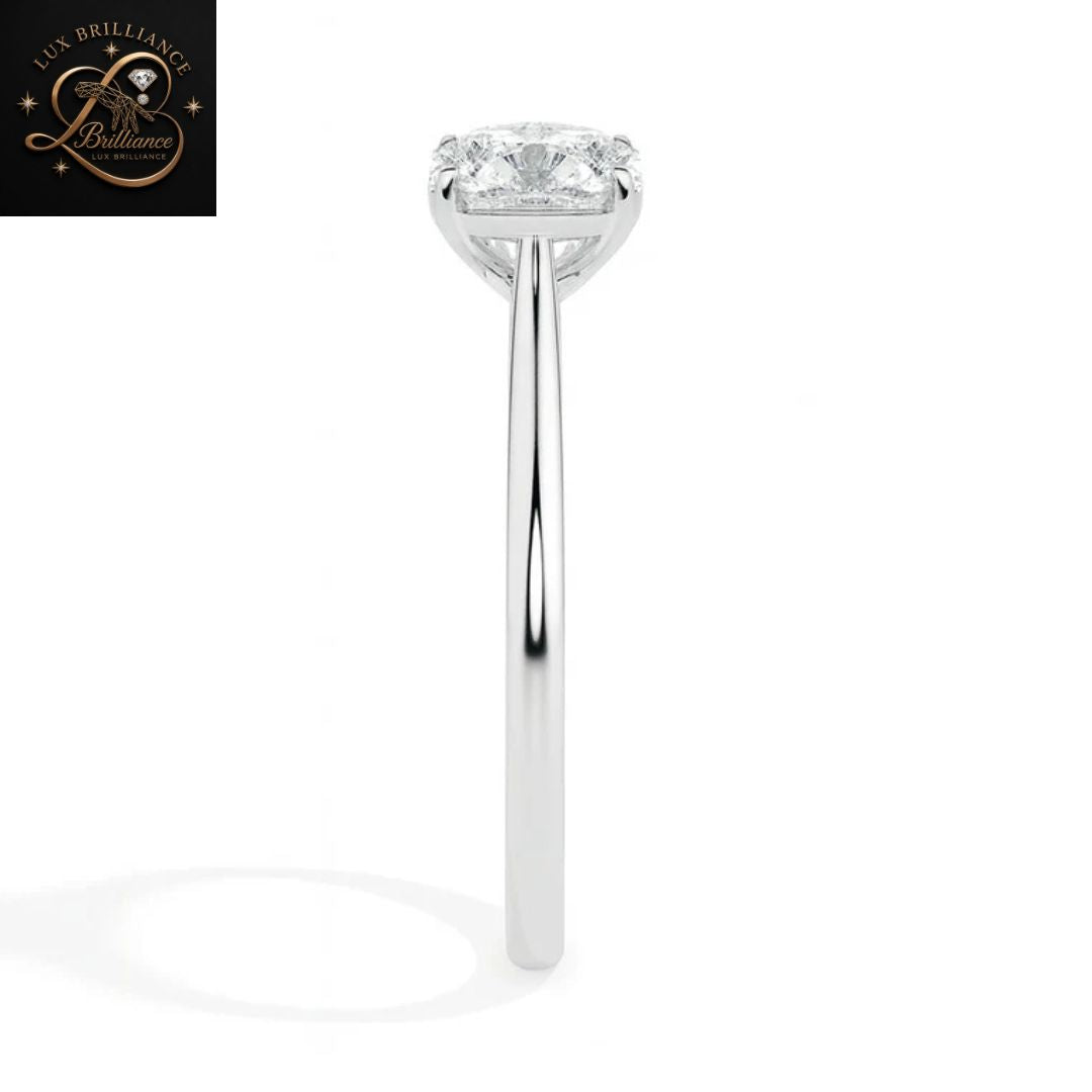 Cushion Cut Diamond Solitaire Engagement Ring| 18K Yellow Gold or White Gold  surprise ring for her
