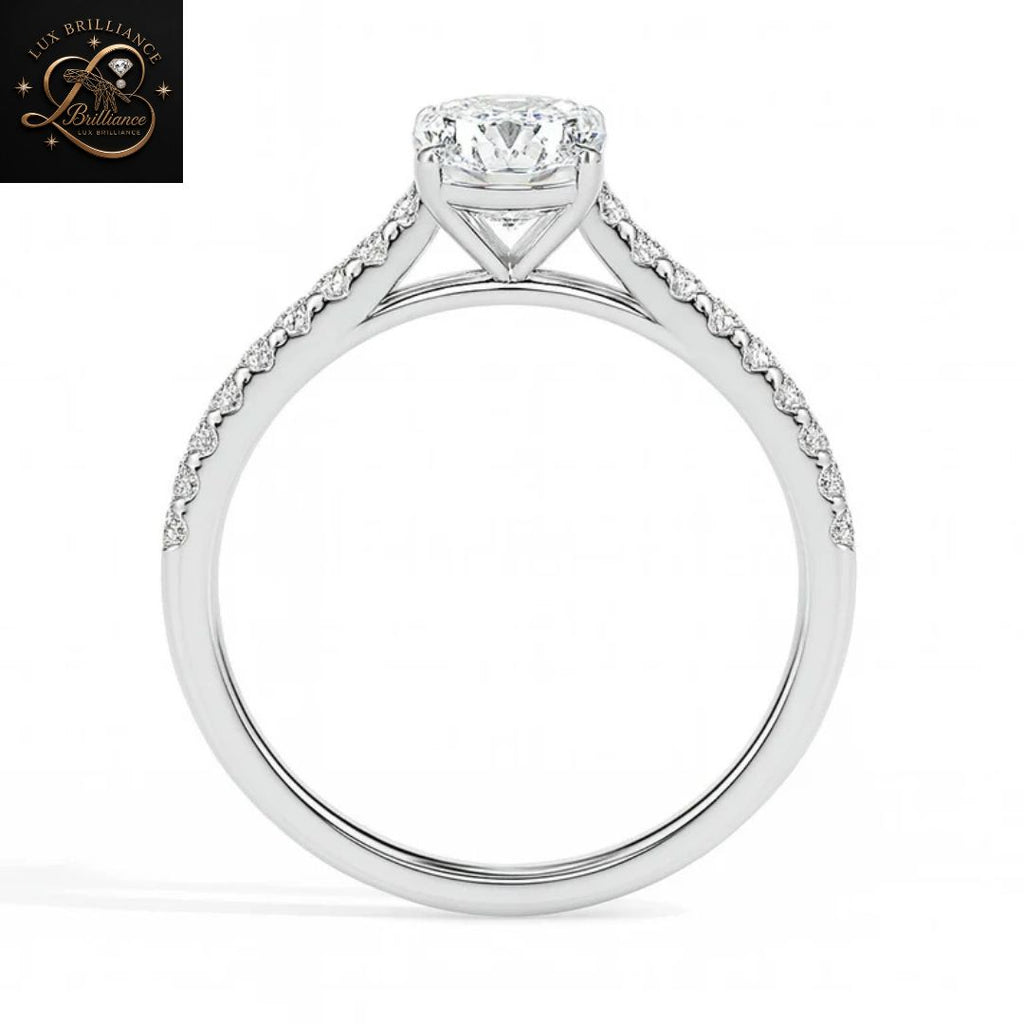 Cushion Cut Diamond Bridal Ring | 18K  Yellow Gold Promise Ring | Gift For Her
