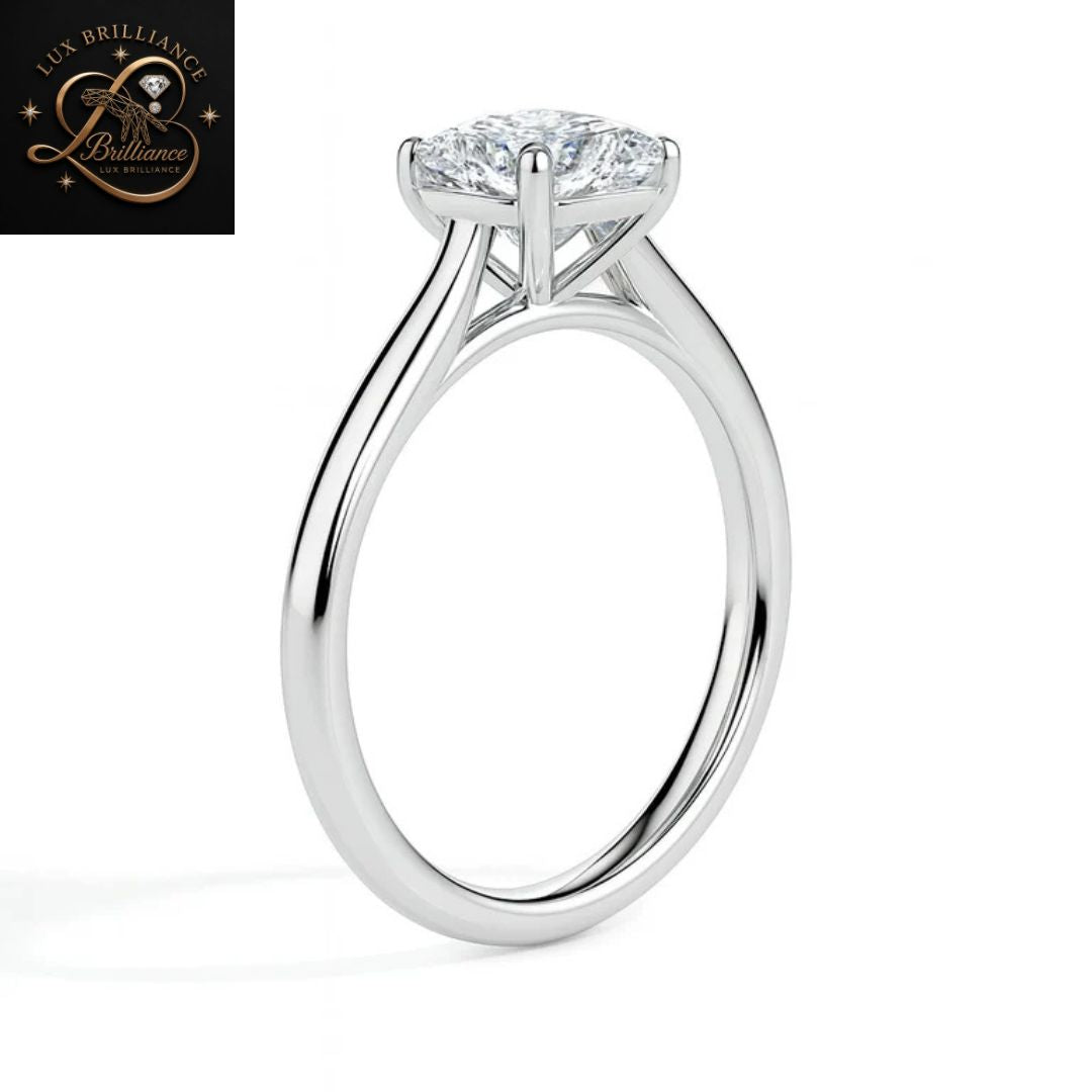 Cushion Cut Diamond Solitaire Engagement Ring| 18K Yellow Gold or White Gold  surprise ring for her