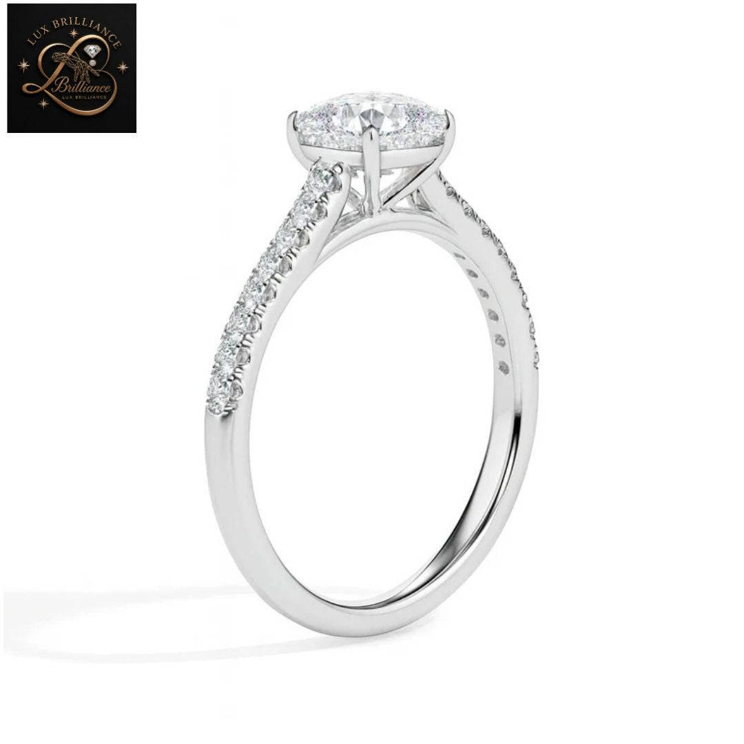 Cushion Cut Diamond Bridal Ring | 18K  Yellow Gold Promise Ring | Gift For Her