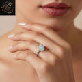 Heart Cut Diamond Halo Wedding Ring | 18K  Yellow Gold | Promise Ring| gift for her