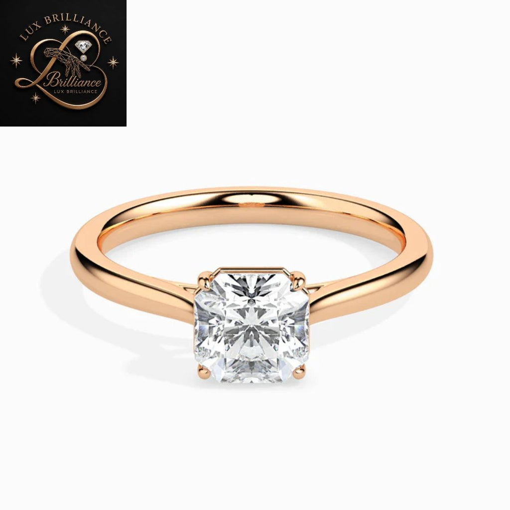 Cushion Cut Diamond Solitaire Engagement Ring| 18K Yellow Gold or White Gold  surprise ring for her