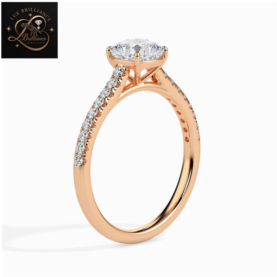 Cushion Cut Diamond Bridal Ring | 18K  Yellow Gold Promise Ring | Gift For Her