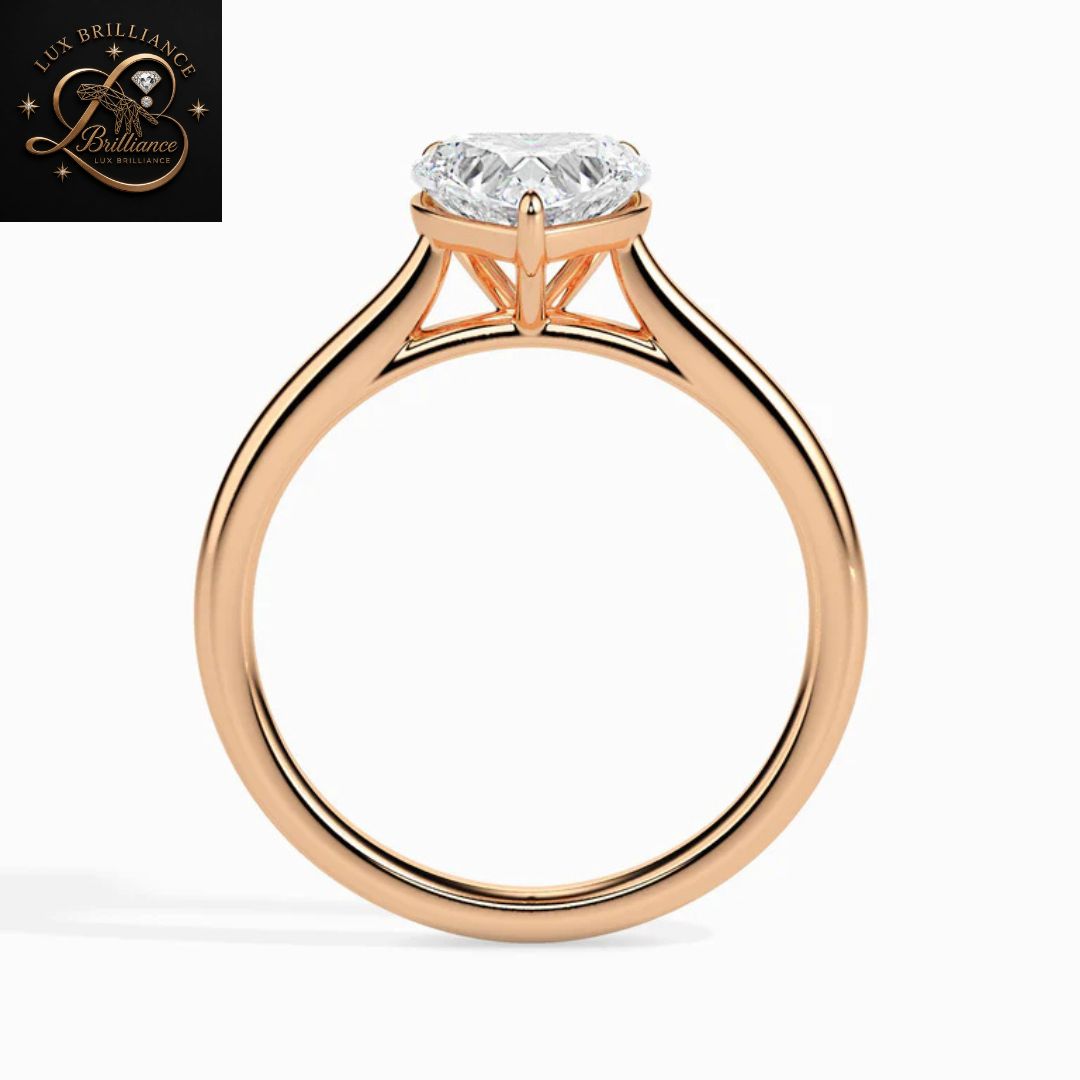 Heart Cut Diamond Solitaire Engagement Ring | 18K  Yellow Gold | |Bridal Ring
