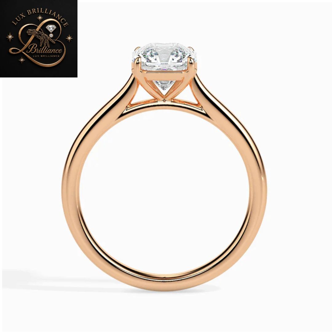 Cushion Cut Diamond Solitaire Engagement Ring| 18K Yellow Gold or White Gold  surprise ring for her