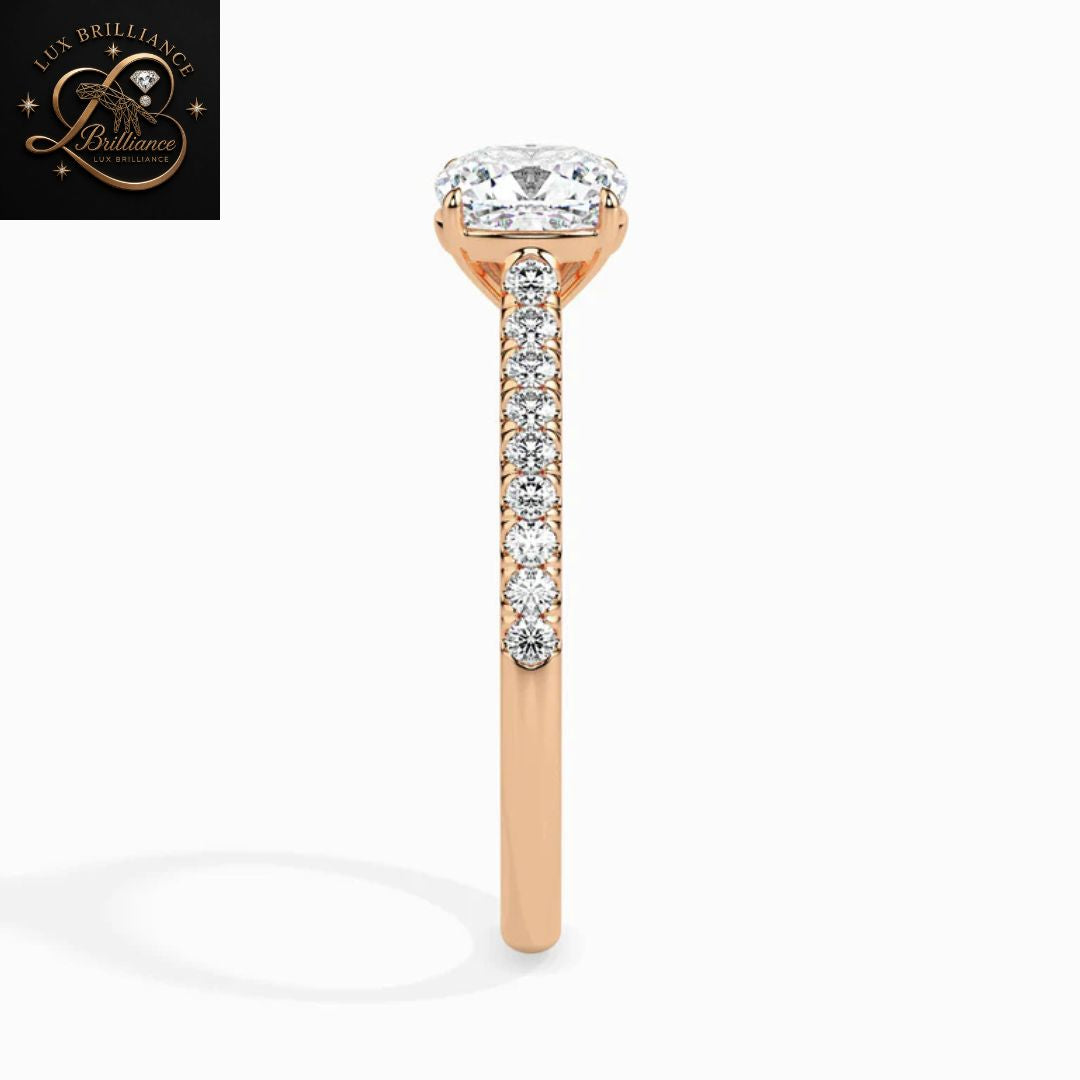 Cushion Cut Diamond Bridal Ring | 18K  Yellow Gold Promise Ring | Gift For Her