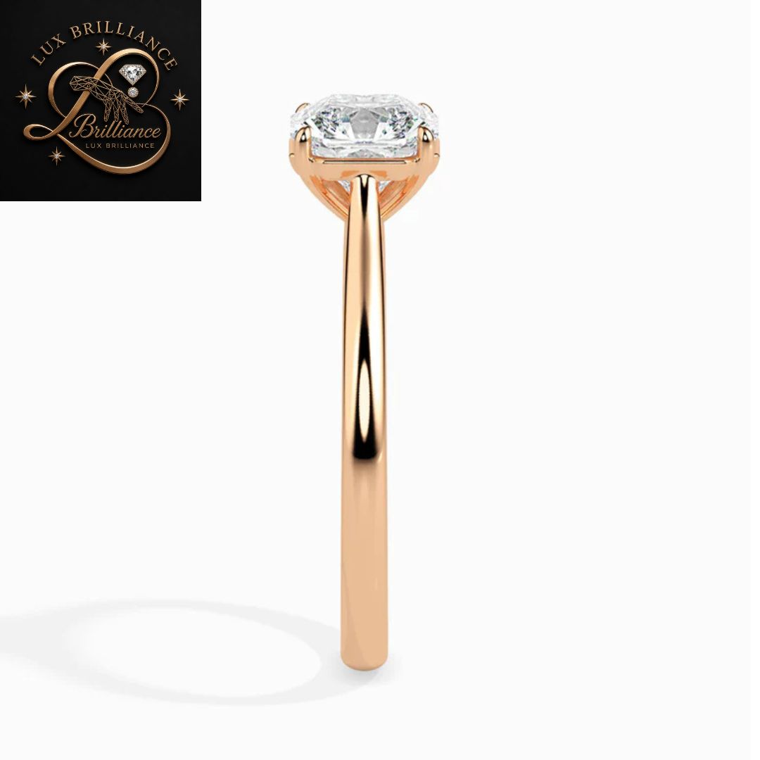 Cushion Cut Diamond Solitaire Engagement Ring| 18K Yellow Gold or White Gold  surprise ring for her