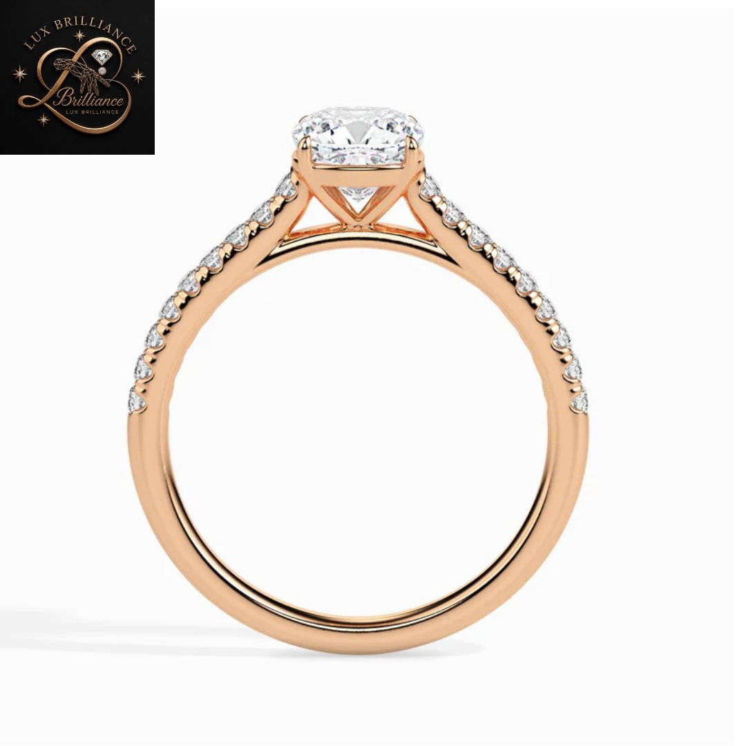 Cushion Cut Diamond Bridal Ring | 18K  Yellow Gold Promise Ring | Gift For Her
