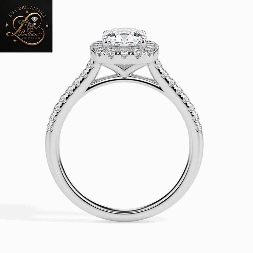 Cushion Cut Diamond Halo Engagement Ring | 18K  Yellow Gold Promise Ring | Gift For Her