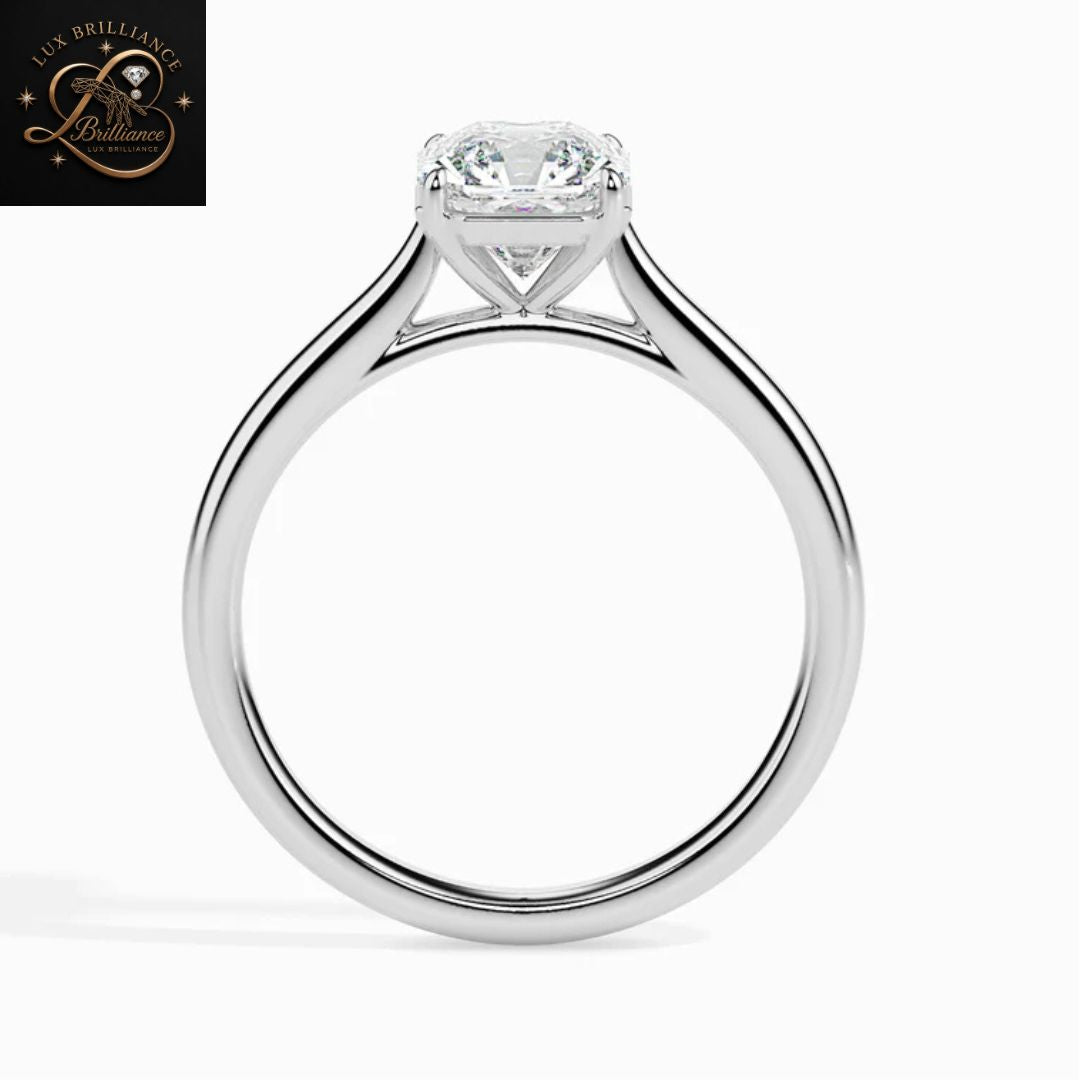 Cushion Cut Diamond Solitaire Engagement Ring| 18K Yellow Gold or White Gold  surprise ring for her