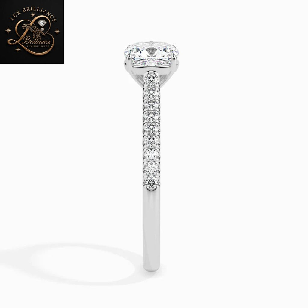 Cushion Cut Diamond Bridal Ring | 18K  Yellow Gold Promise Ring | Gift For Her