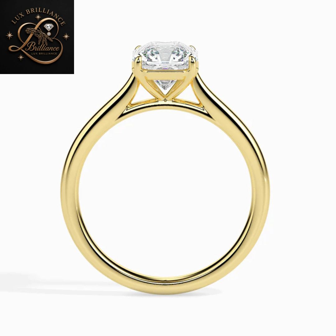 Cushion Cut Diamond Solitaire Engagement Ring| 18K Yellow Gold or White Gold  surprise ring for her