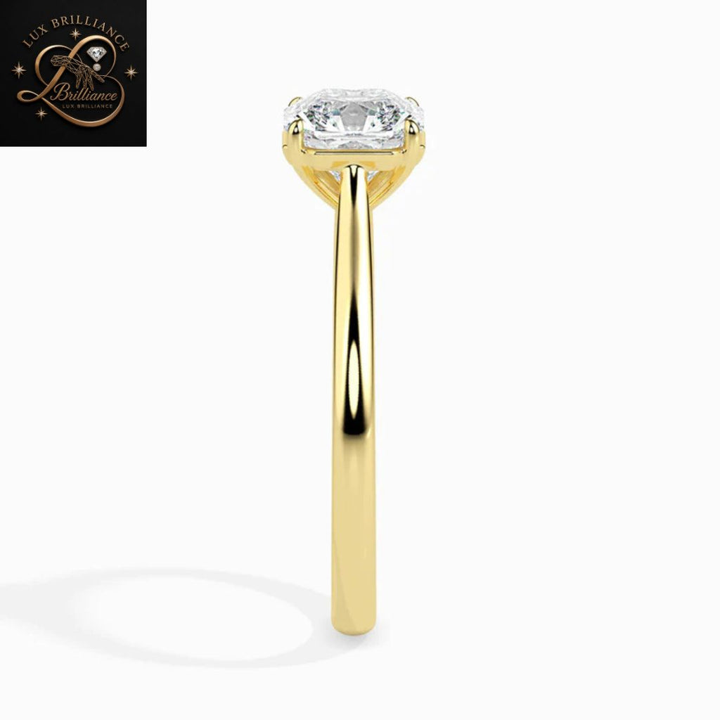 Cushion Cut Diamond Solitaire Engagement Ring| 18K Yellow Gold or White Gold  surprise ring for her