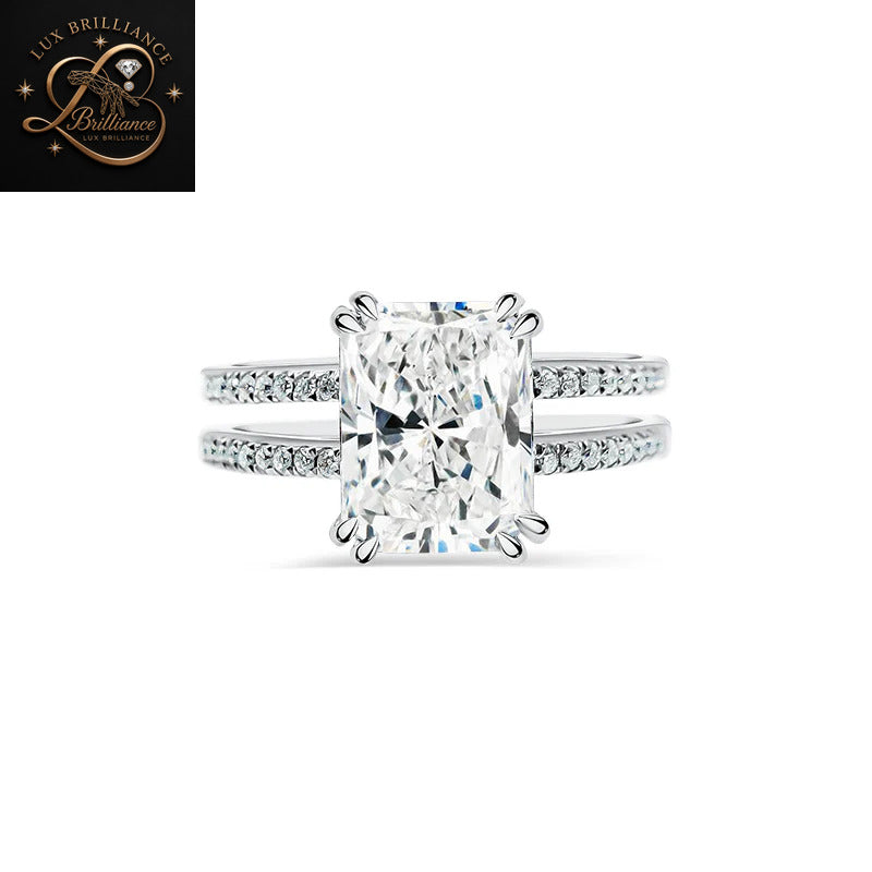 Radiant Cut Diamond Engagement Ring with  White Gold | Promise Ring gift for her