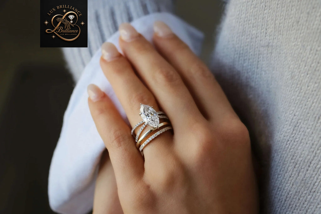 14k Yellow Gold Marquise Cut Diamond Engagement Ring | Wedding  Anniversary Gift Ring For Her