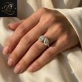 Toi et Moi Oval & Pear Cut Diamond Engagement Ring in 14K / 18K Yellow Gold | Gift For Her