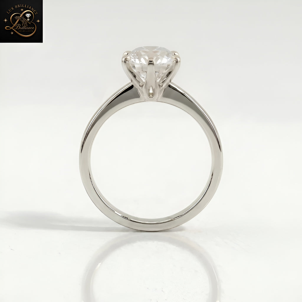 6-Prong Round Solitaire Engagement Ring | Brilliant Lab Diamond Wedding Ring | Gift For Her