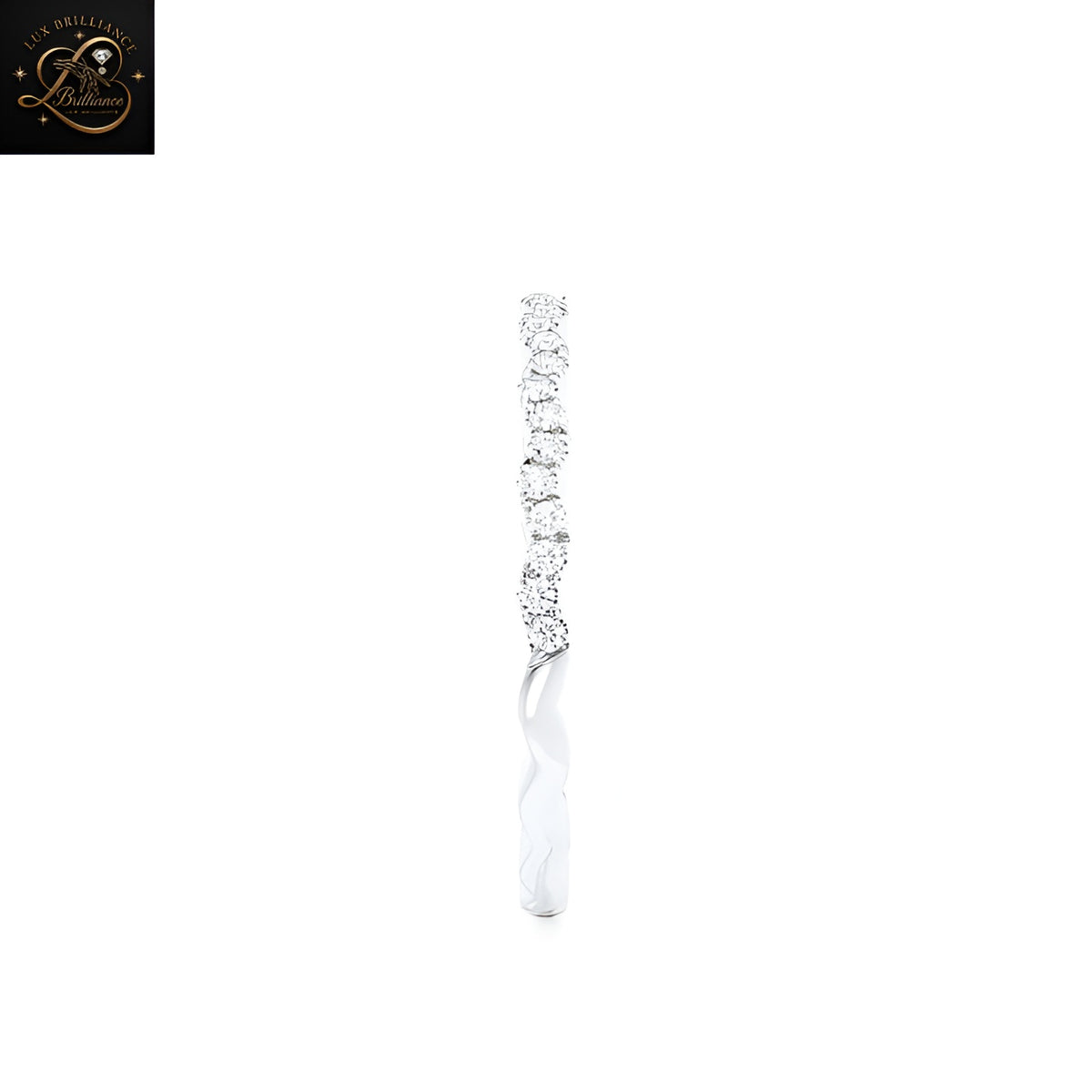 Wavy Round Cut Scalloped Lab Ground Diamond Band |14K White Gold Eternity Ring |Gift For Her