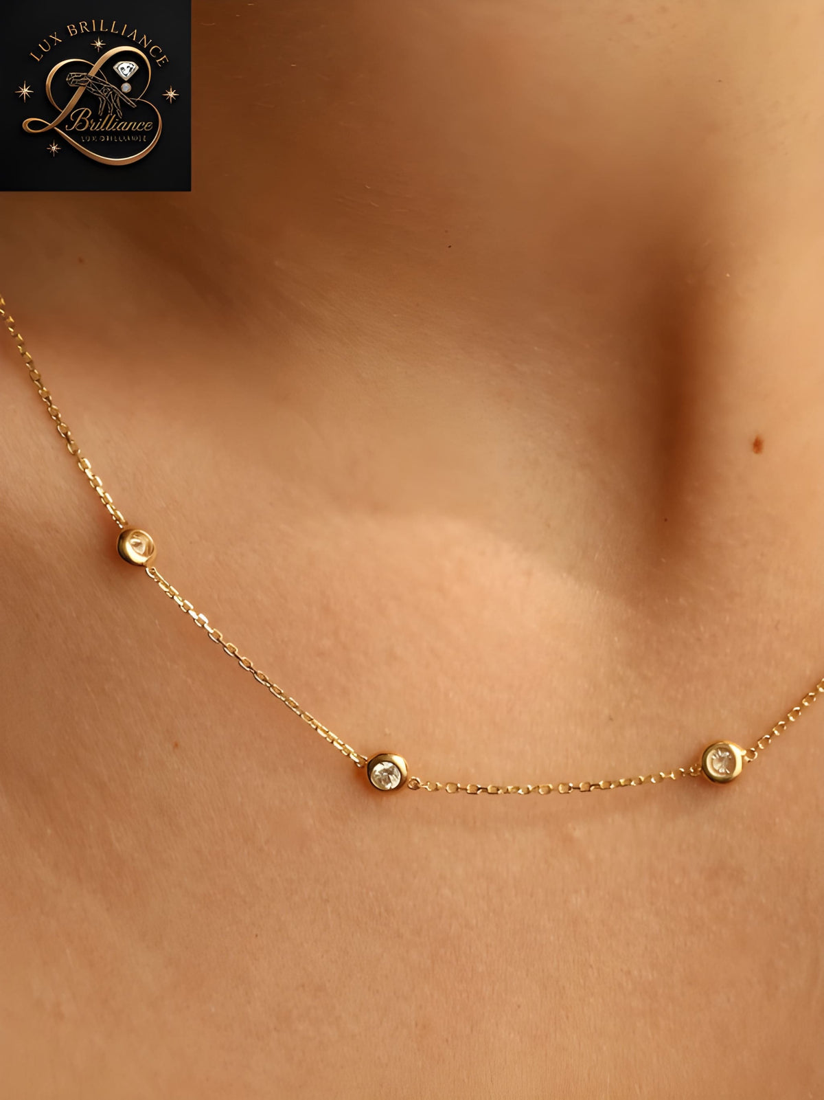 Antique Diamonds by the Yard Station Necklace in 14K Gold | Fine Gold Chain Jewelry