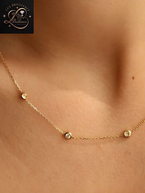 Antique Diamonds by the Yard Station Necklace in 14K Gold | Fine Gold Chain Jewelry