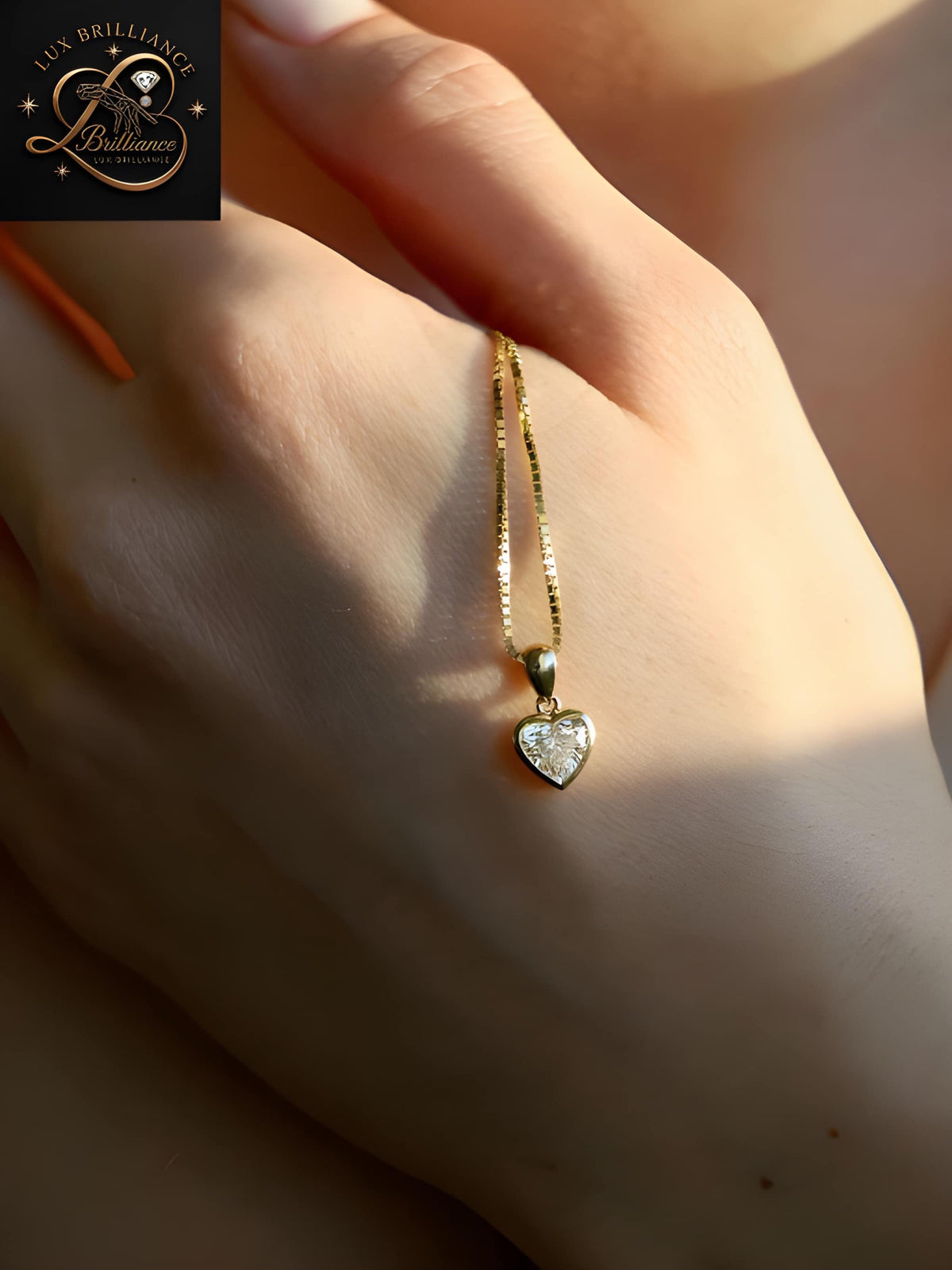 Heart Cut Diamond Bezel Pendant Necklace in 18K Gold | Birthday Gift