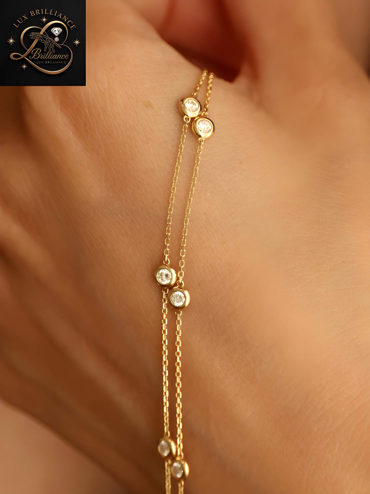 Antique Diamonds by the Yard Station Necklace in 14K Gold | Fine Gold Chain Jewelry