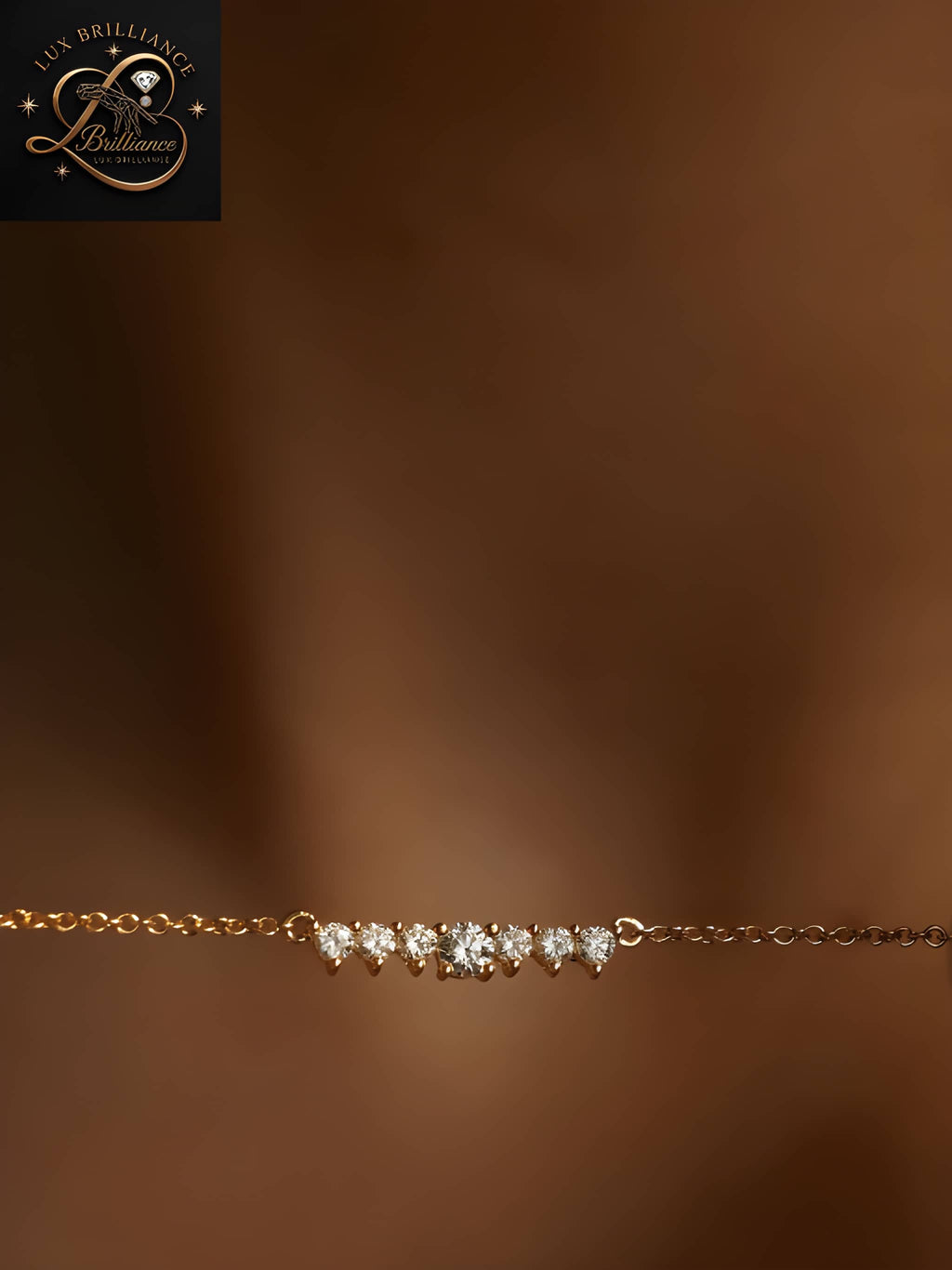 Graduated Diamond Curved Bar Necklace in 18K Gold | Gift For Her