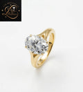Classic Oval Cut Diamond Solitaire Engagement Ring | Split Cathedral Tapered Ring