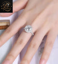 Double Halo Round Brilliant Diamond Engagement Ring | Micro-Pave Diamond Ring