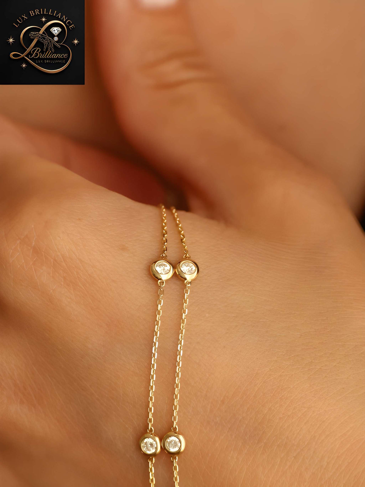 Antique Diamonds by the Yard Station Necklace in 14K Gold | Fine Gold Chain Jewelry