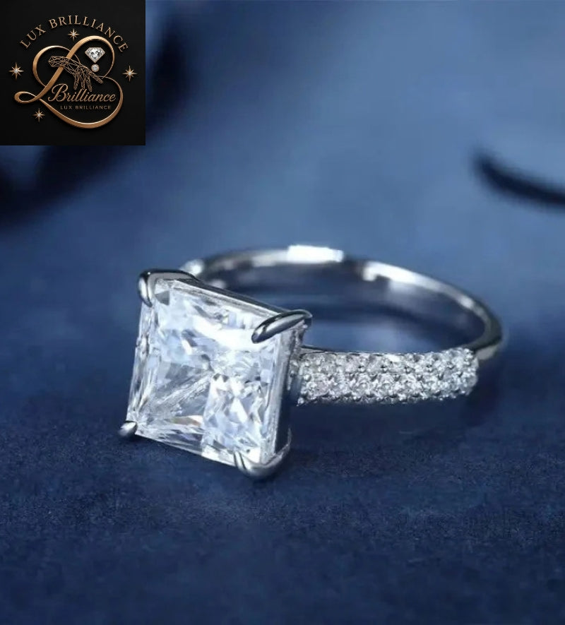 Princess Cut Diamond Engagement Ring | Micro-Pave Diamond Solitaire Ring