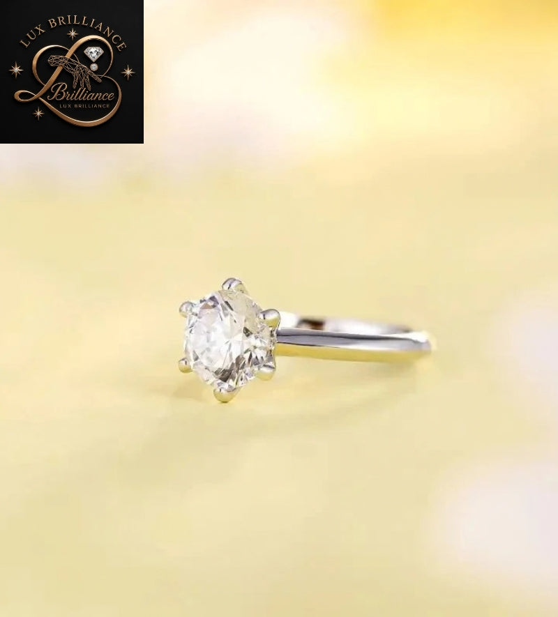 Classic 6-Prong Round Cut Diamond Solitaire Engagement Ring | Anniversary Promise Girt Ring