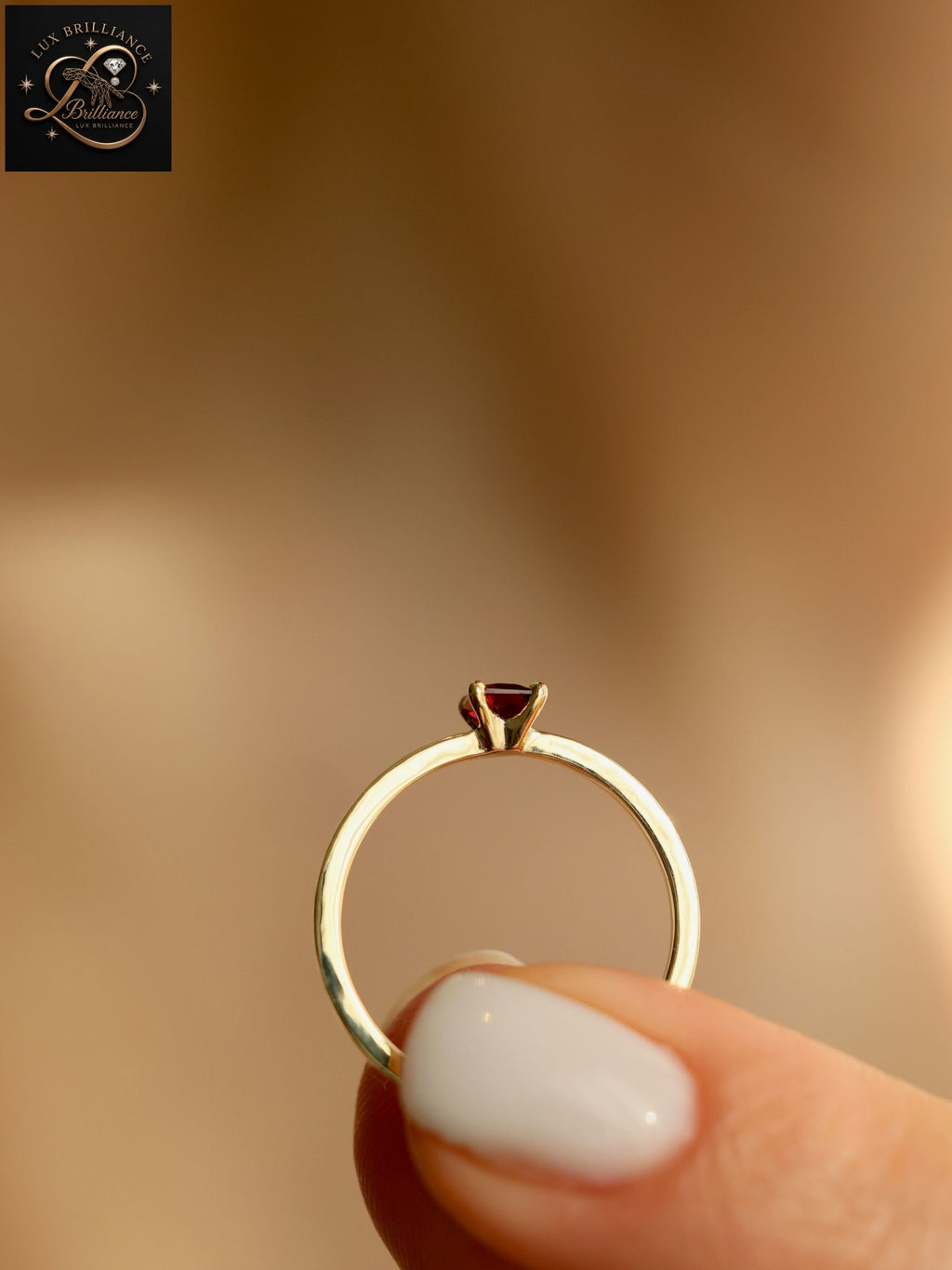 Classic Emerald Cut Ruby Solitaire Ring | Yellow Gold Promise & Anniversary Ring