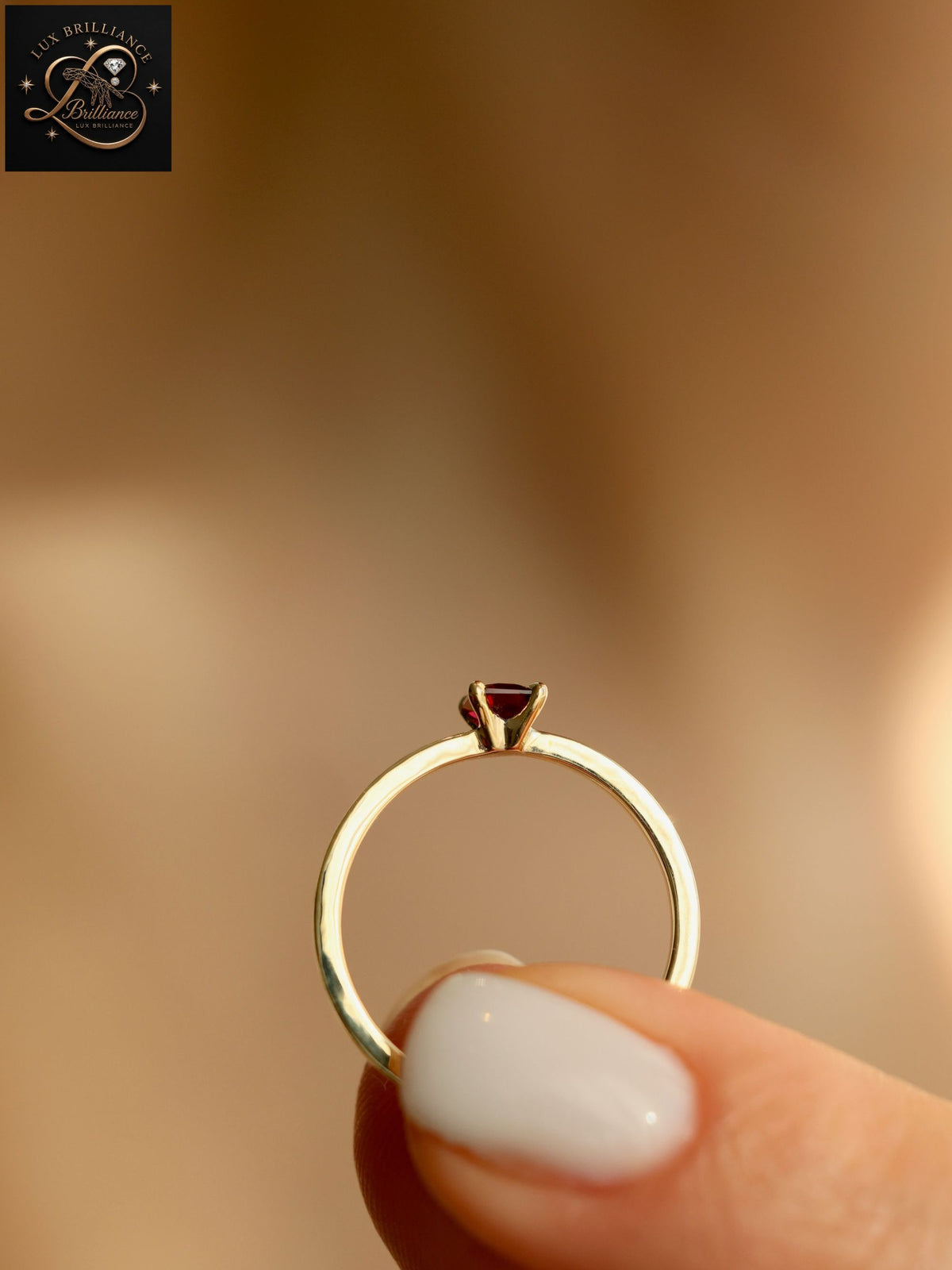 Classic Emerald Cut Ruby Solitaire Ring | Yellow Gold Promise & Anniversary Ring