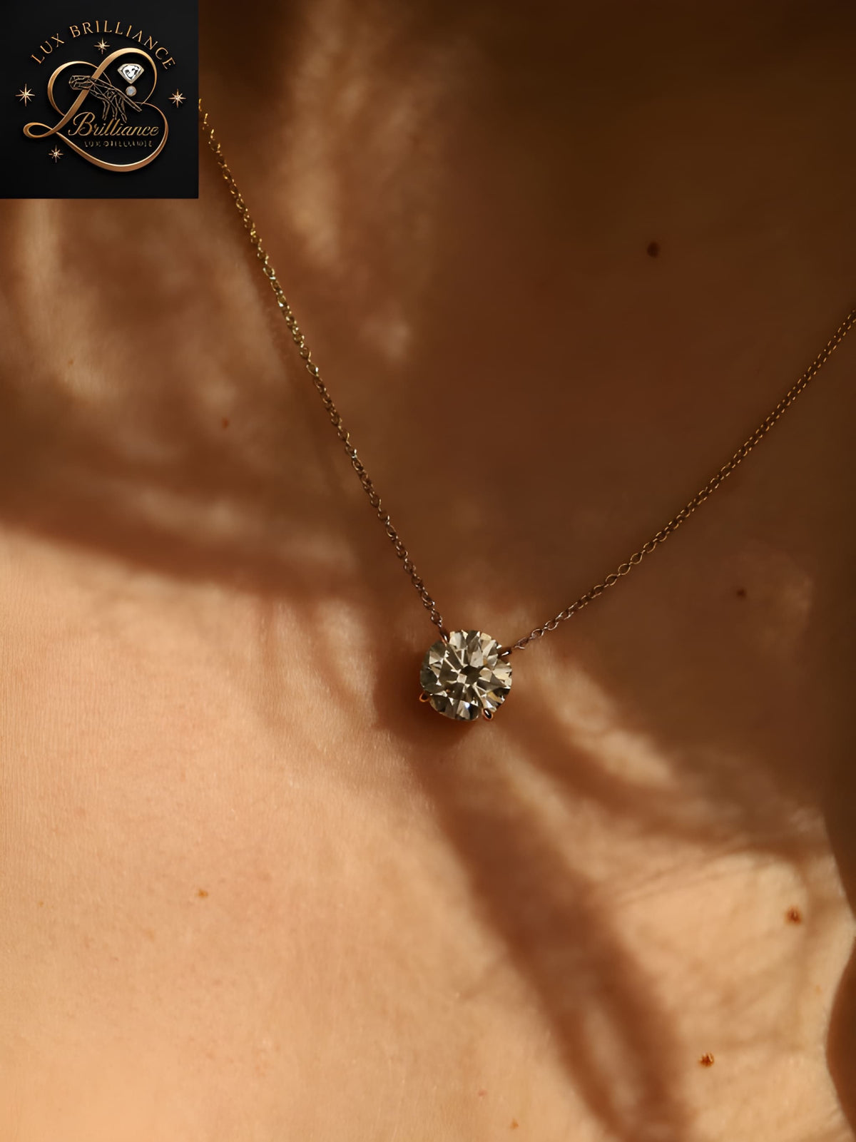 Dainty Round Brilliant Cut Diamond Pendant | Minimalist Gold Chain | Fine Jewelry