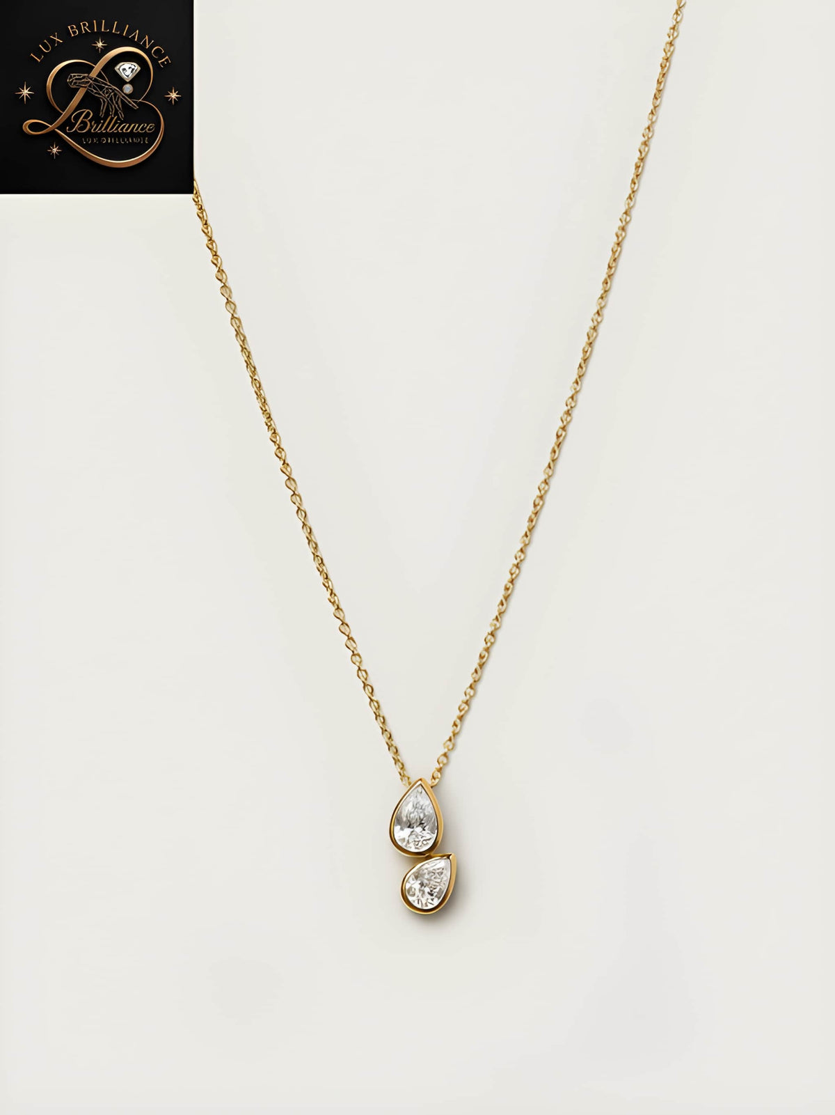 Antique Pear Cut Diamond Pendant Necklace in Gold Bezel Setting | 14k Gold Anniversary Gift