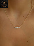 Graduated Diamond Curved Bar Necklace in 18K Gold | Gift For Her