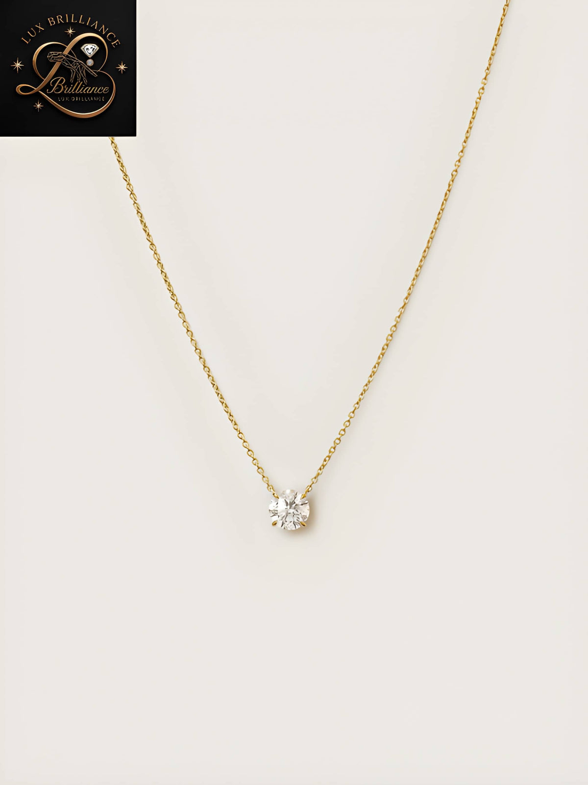 Dainty Round Brilliant Cut Diamond Pendant | Minimalist Gold Chain | Fine Jewelry
