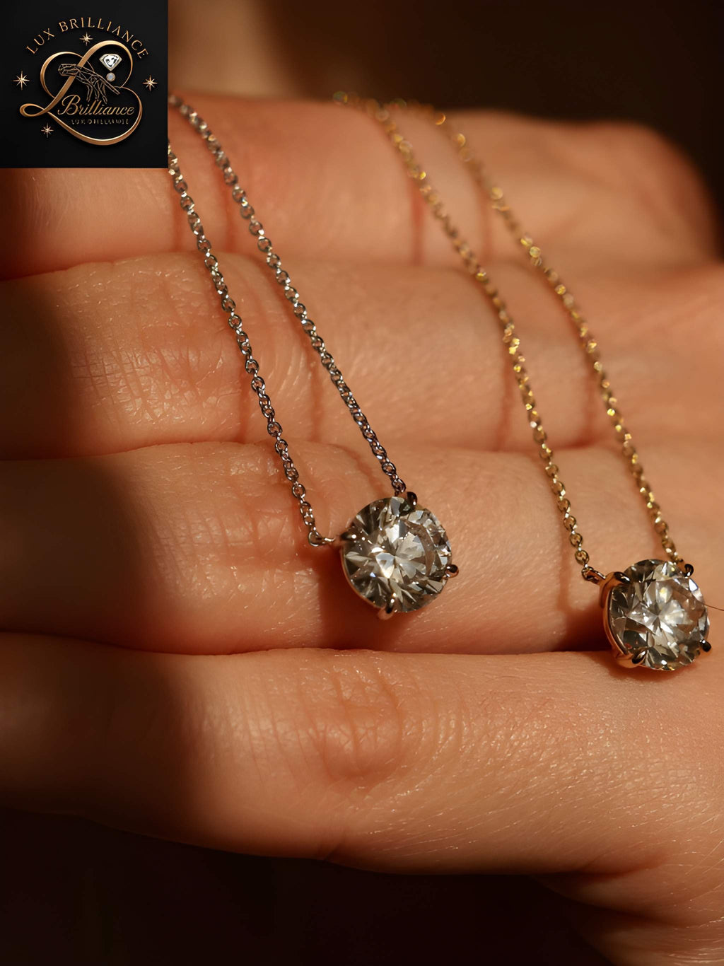 Dainty Round Brilliant Cut Diamond Pendant | Minimalist Gold Chain | Fine Jewelry