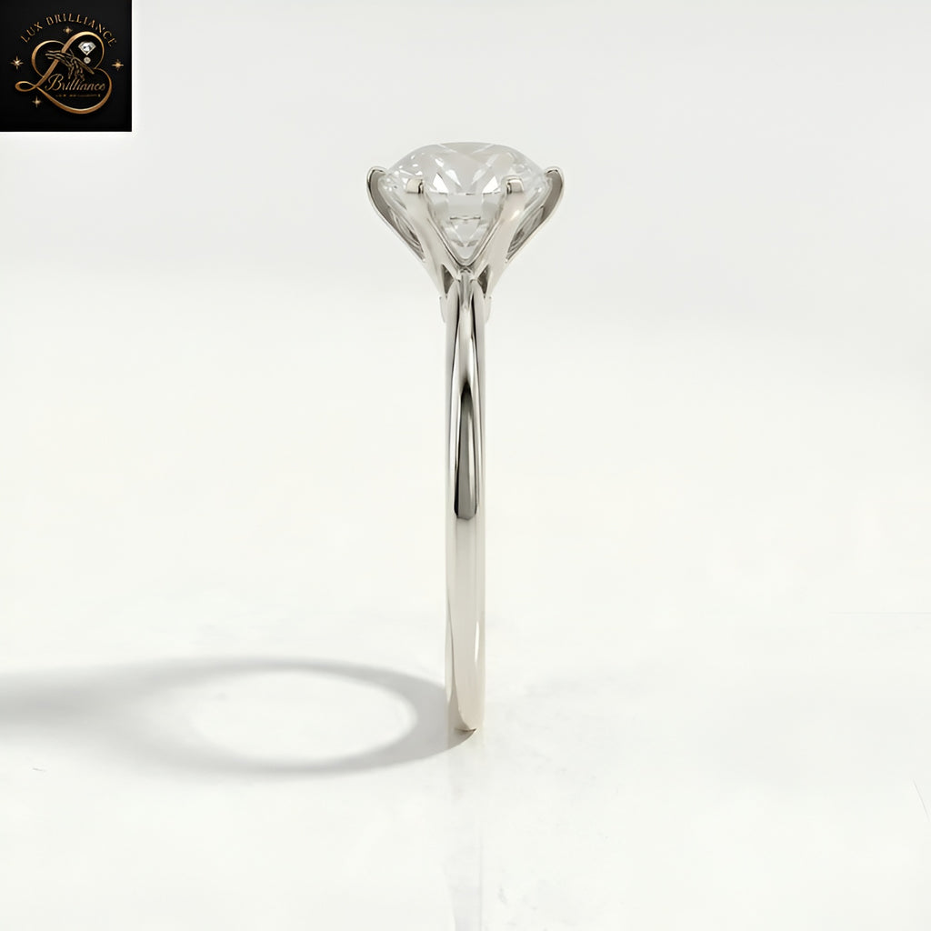 6-Prong Round Solitaire Engagement Ring | Brilliant Lab Diamond Wedding Ring | Gift For Her