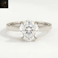 Tapered Round Solitaire Engagement Ring | 18K Lab Diamond Solitaire 4-Prong Sleek Plain Band | Gift For Her (Copy) (Copy) (Copy) (Copy)