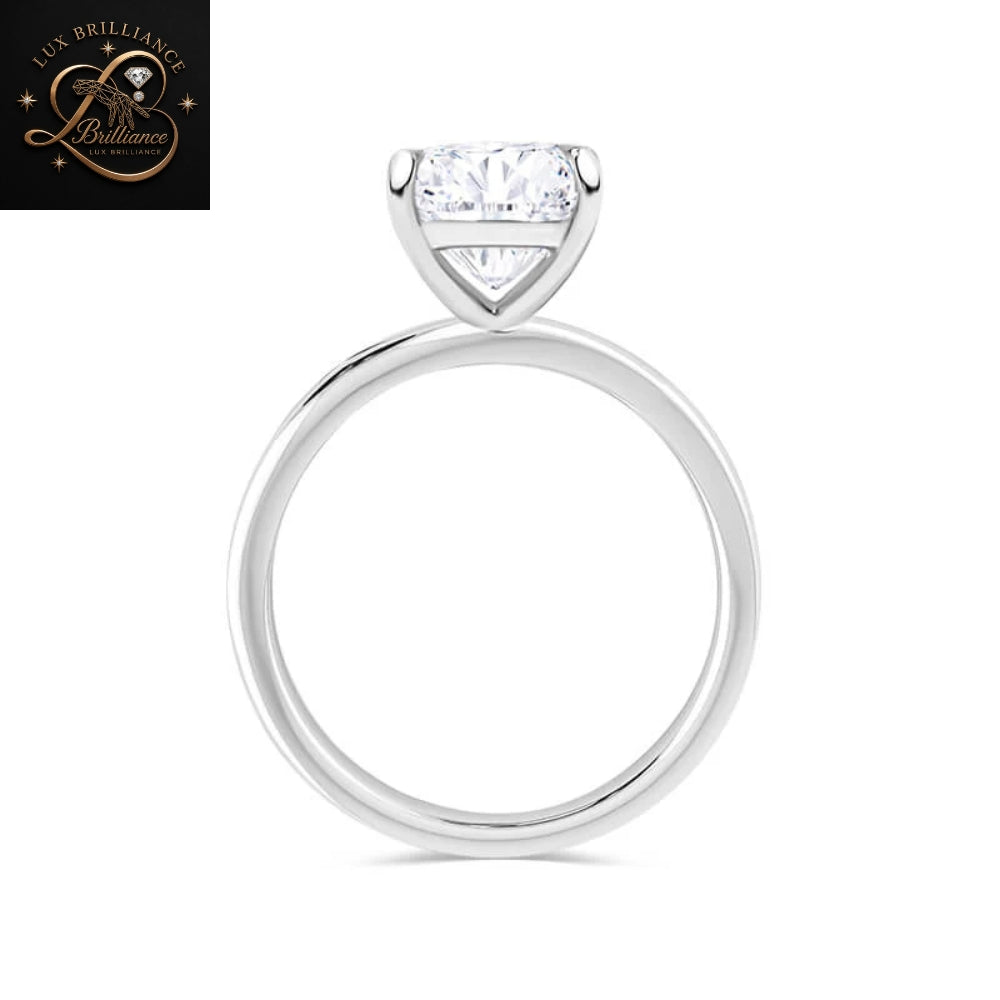 Elongated Cushion Cut Diamond Engagement Ring | 18k White Gold Ring | Gift For Ring