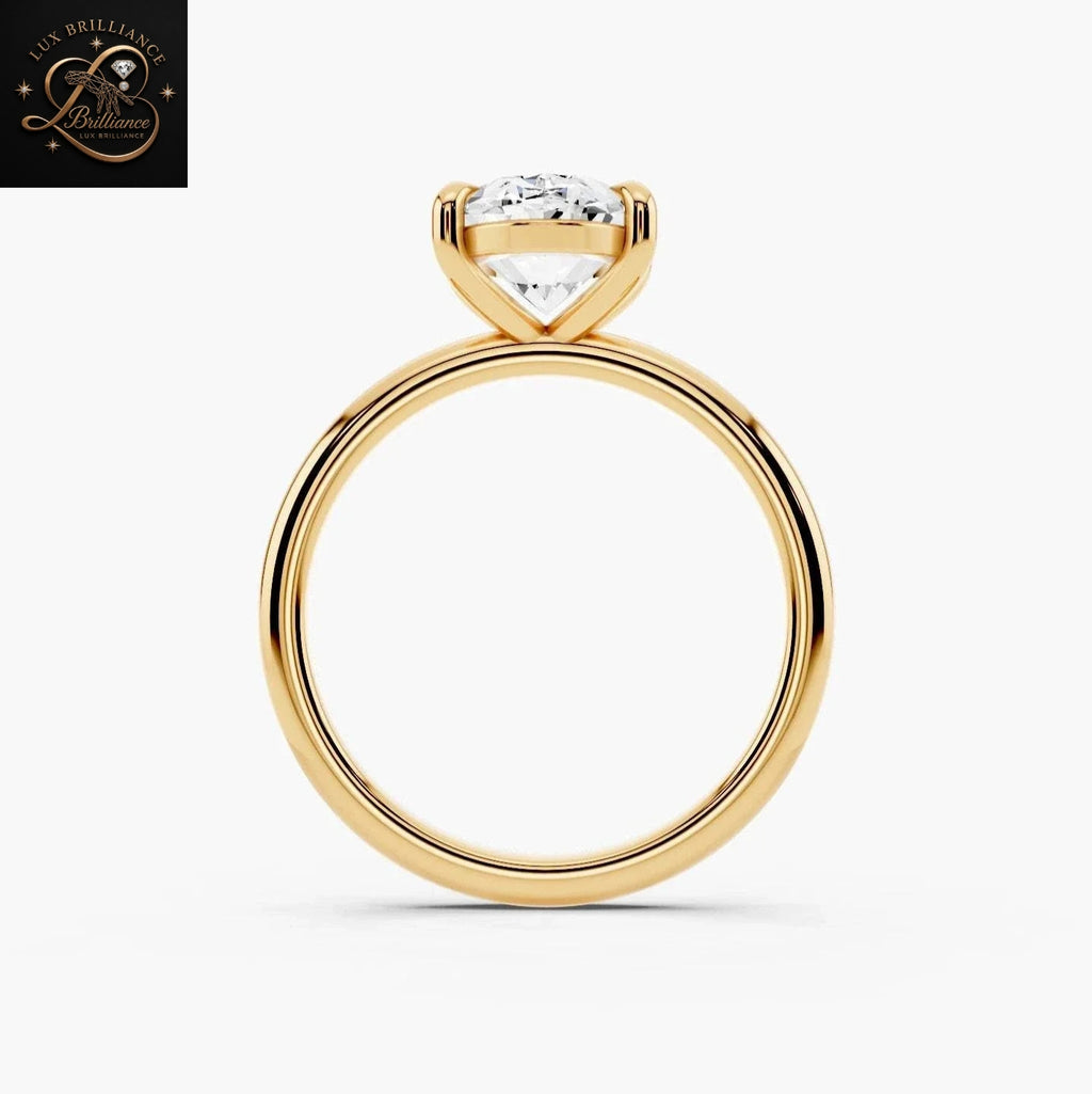 Oval Cut Solitaire Diamond Engagement Ring | 4 Prong Minimalist Ring | Gift For Her