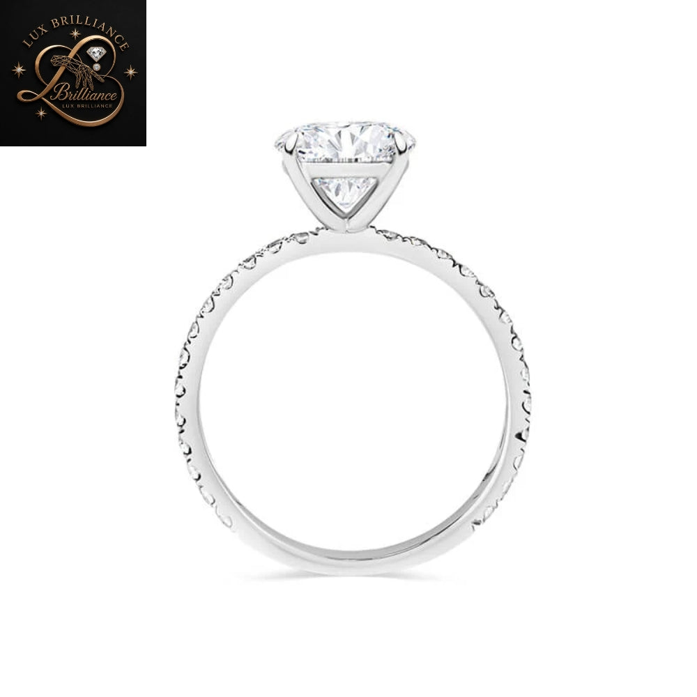 Oval Cut Diamond Pave Engagement Ring | Modern 14K Yellow Gold Ring | Gift For Her