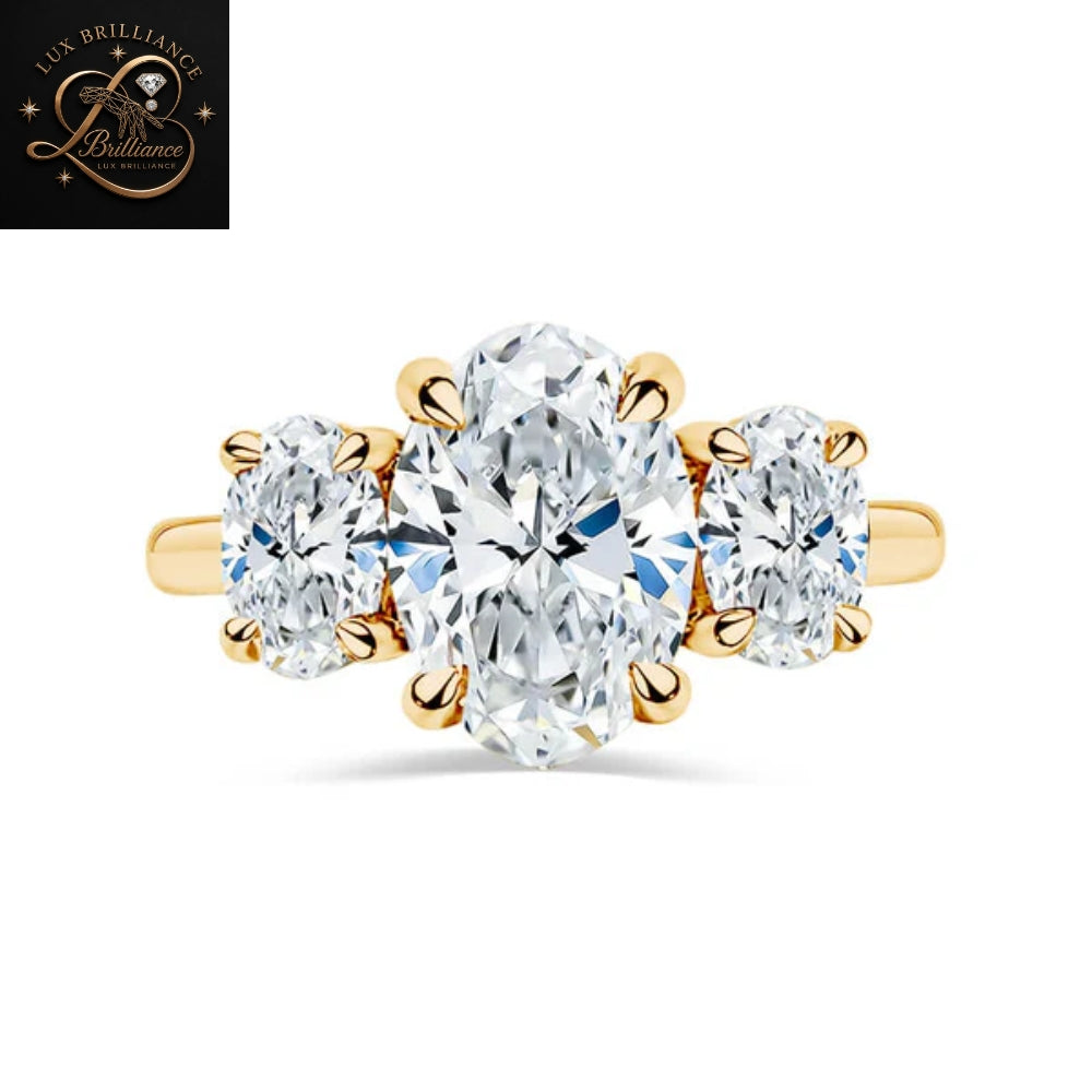 Oval Cut Three Stone Lab Ground Diamond Engagement Ring | Oval Trilogy Timeless Ring | Gift For Her (Copy) (Copy) (Copy) (Copy)
