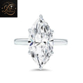 Marquise Cut Solitaire Diamond Engagement Ring |  Simple 6 Prong White Gold Ring | Promise Ring For Gift