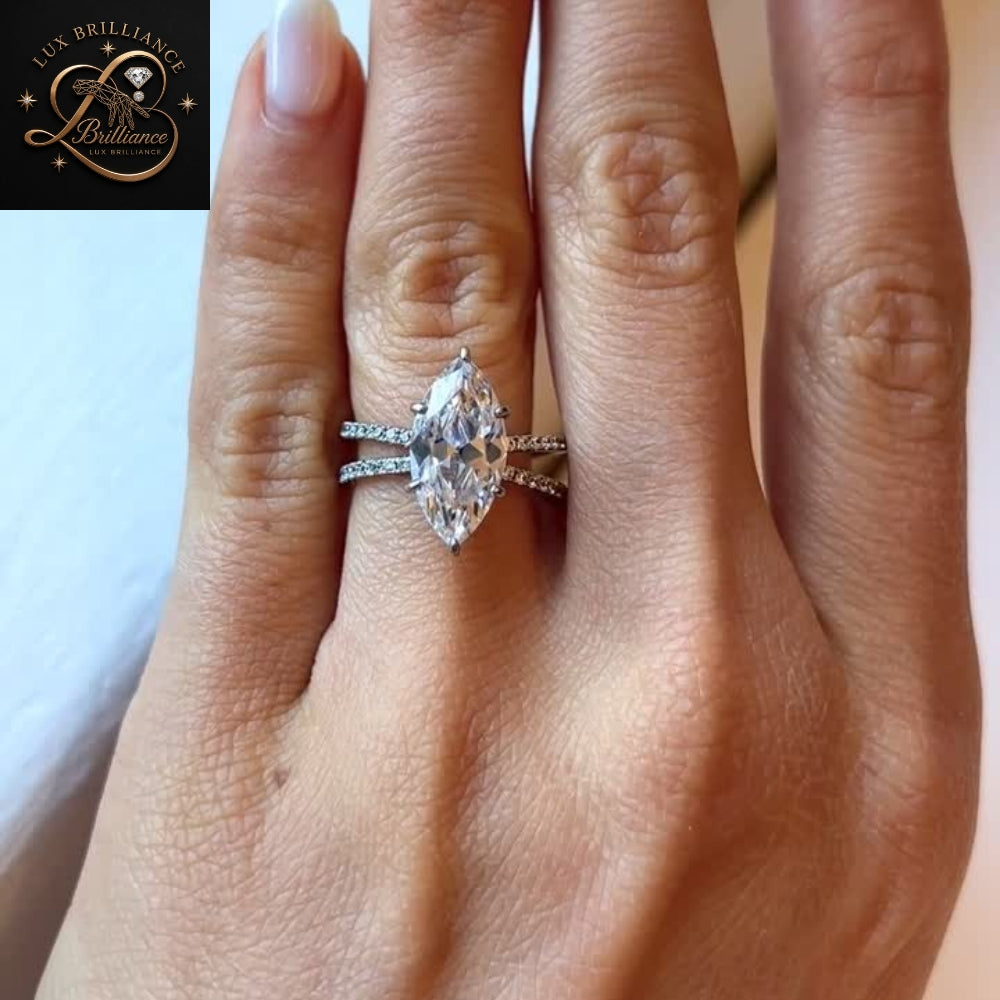 14k Yellow Gold Marquise Cut Diamond Engagement Ring | Wedding  Anniversary Gift Ring For Her