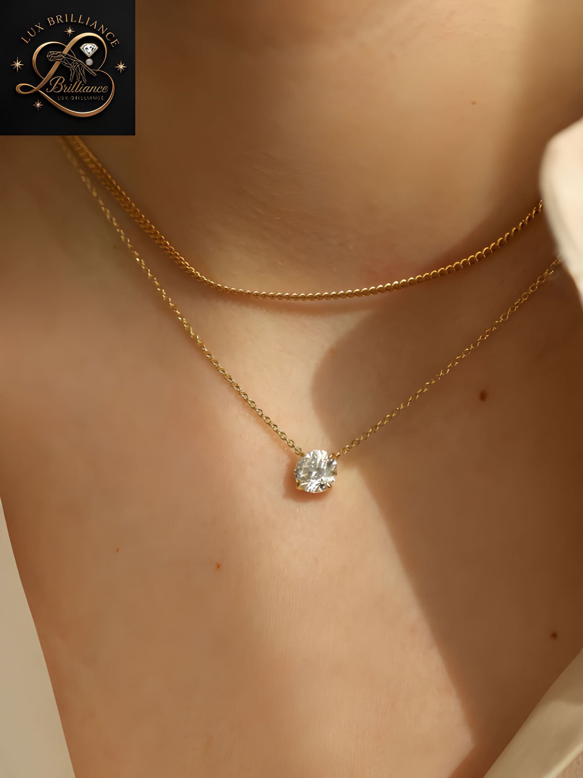 Dainty Round Brilliant Cut Diamond Pendant | Minimalist Gold Chain | Fine Jewelry